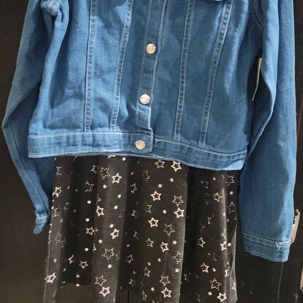 Girls size 14/16 A-Line Dress with Jean Jacket. NWT